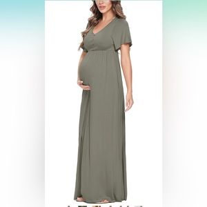 Amazon Maternity short sleeve maxi dress, size L